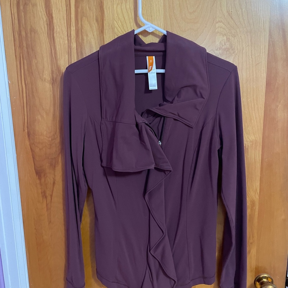 Lucy Purple Ruffled Tie Front Blouse